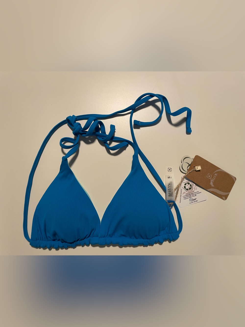 Berlook Recycled Nylon Ribbed Bikini Top New Size Small